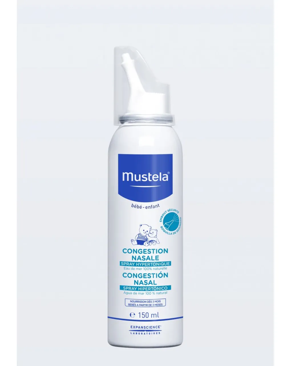 Mustela Cura Naso Occhi E Orecchie-Soluzione Nasale Ipertonica Spray 150Ml