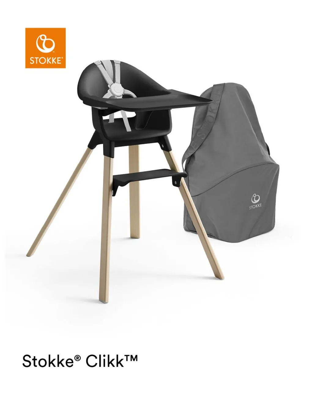 Stokke Seggioloni Pappa-? Clikk? High Chair - Black Natural