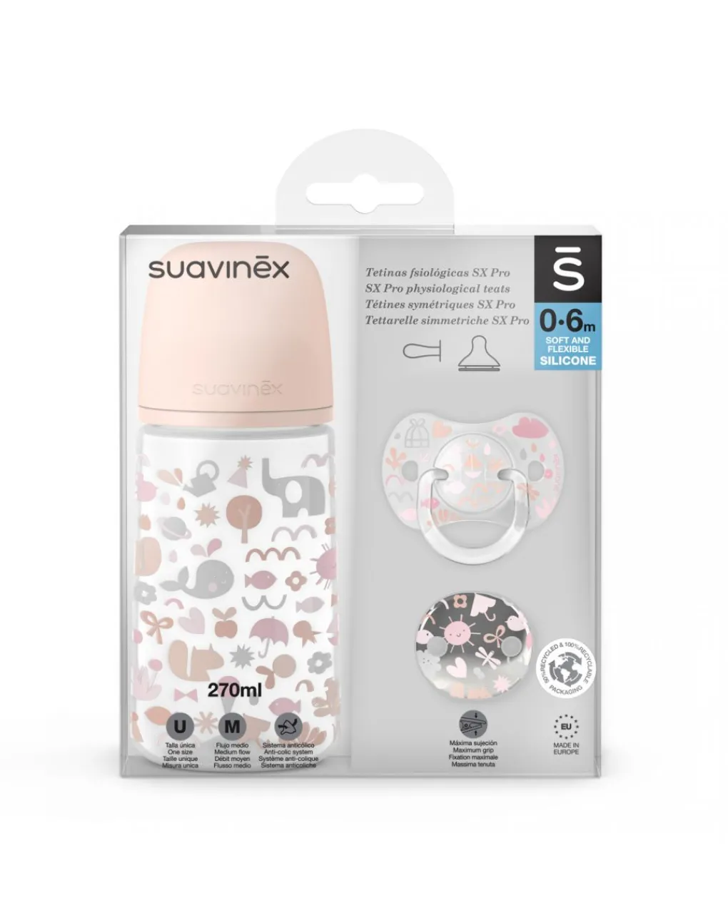 Suavinex Biberon-- Set Nascita Memories Rosa