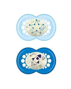 Mam Succhietti-Succhietti Original Night 16+ Caucciu Conf. Doppia Luna/Stelle Azzurro