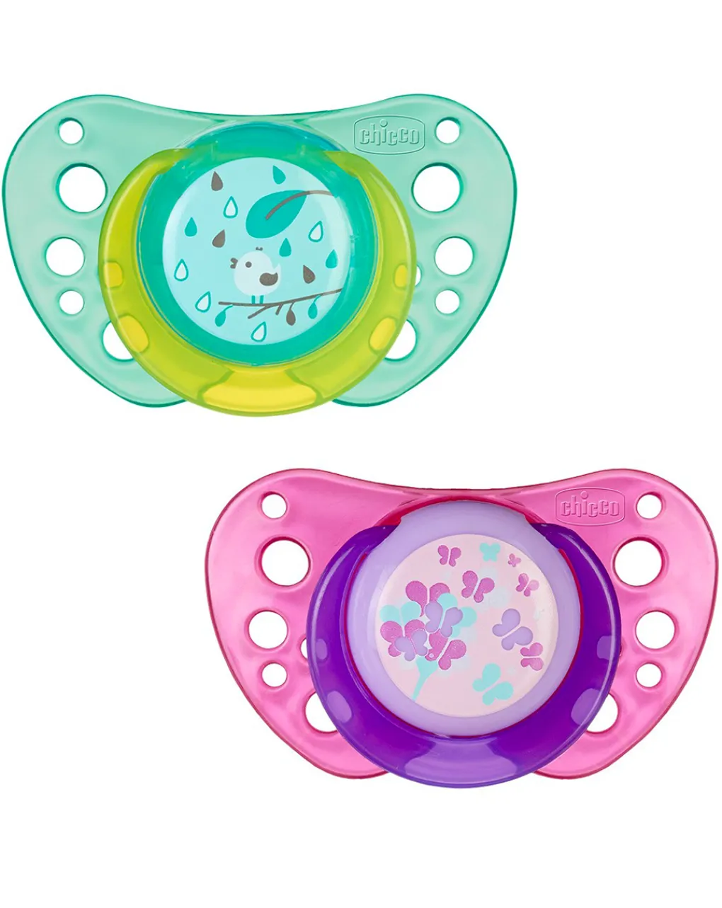 Chicco Succhietti-Succhietto Air Caucciu 12M+ Rosa/Verde