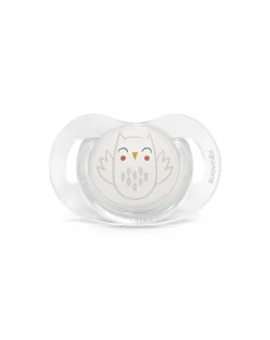 Suavinex Succhietti-Succhietto Bonhomia Con Tettina Sx Pro 0-6 Mesi Decoro Civetta Bianco -