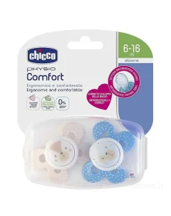Chicco Succhietti-Succhietto Comfort Bimbo Silicone 6-16M 2Pezzi