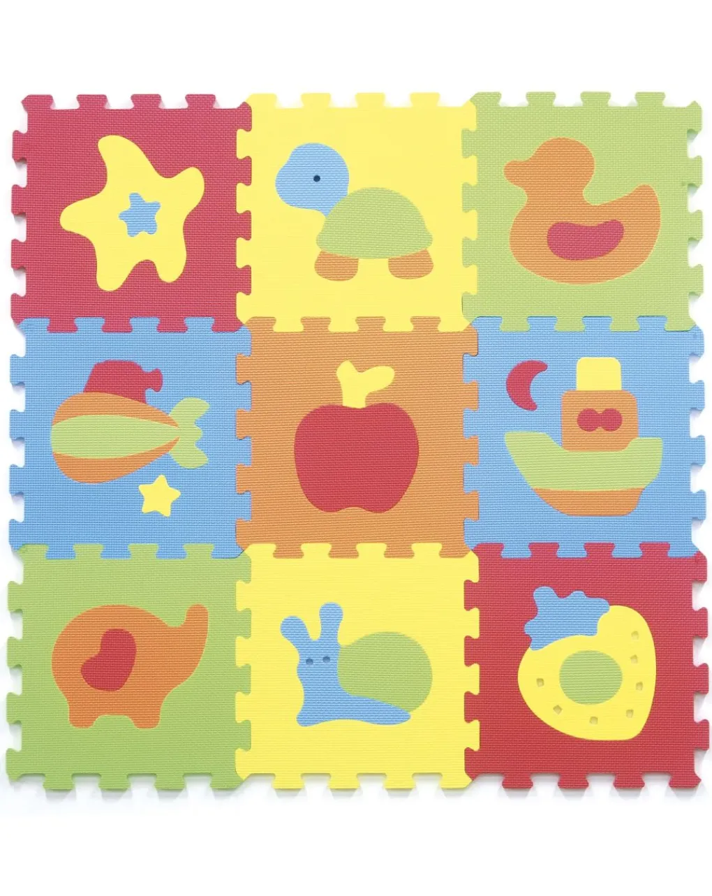 Baby Smile Palestrine E Tappeti Gioco-Tappeto Puzzle Animali 9Pcs
