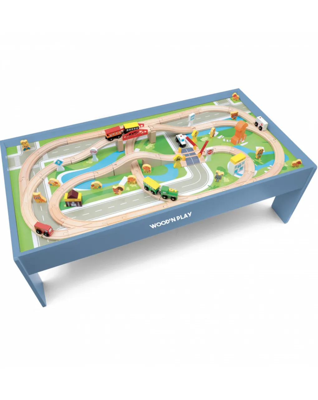 Wood'N'Play Giochi Primi Mesi-Tavolo Gioco Con Pista Treno - Wood 'N’ Play