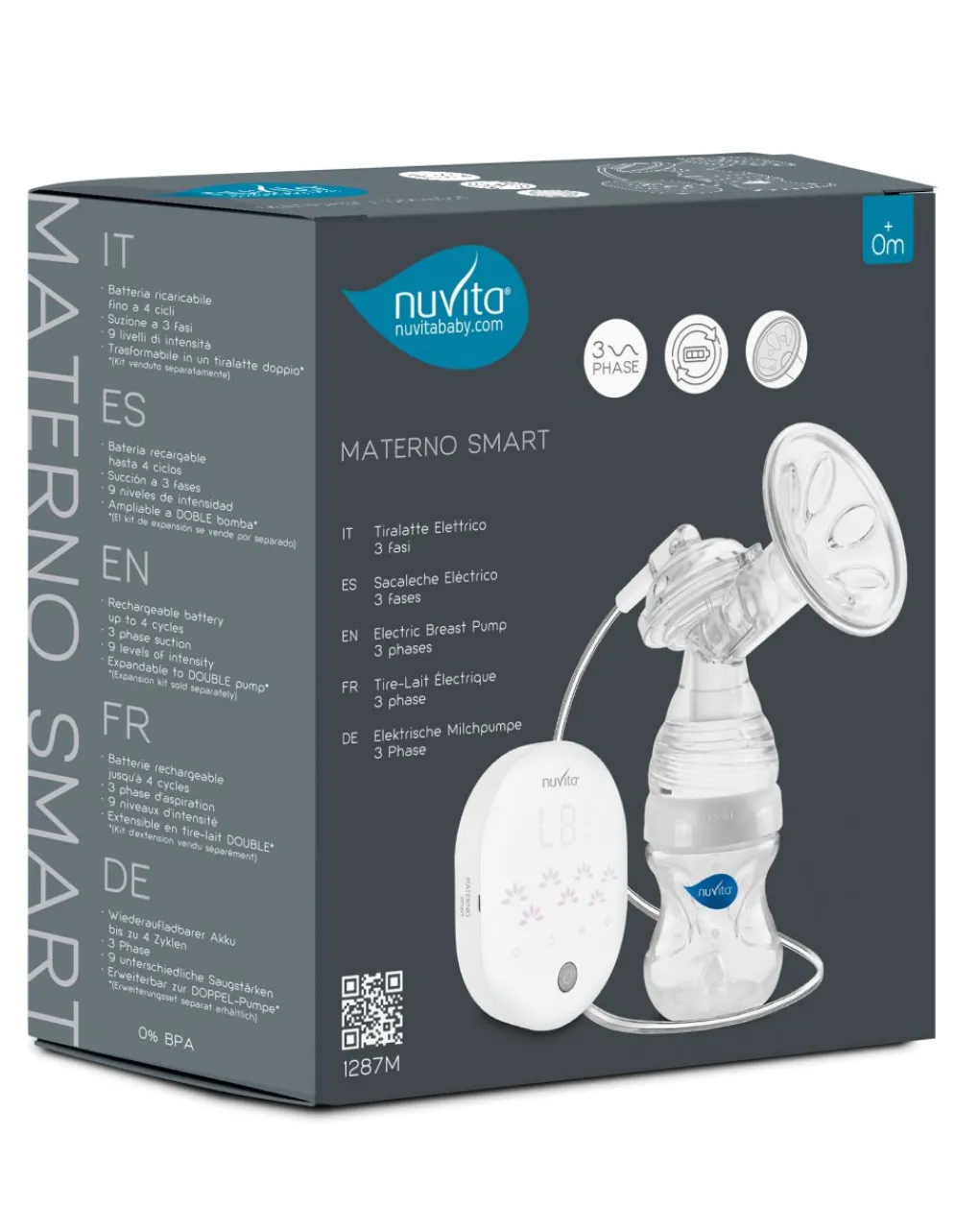 Nuvita Tiralatte-Tiralatte Elettrico A 3 Fasi - Materno Smart 1287M