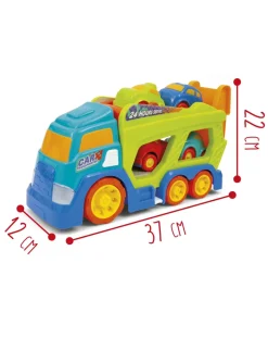 Baby Smile Giochi Primi Mesi-Transporter Truck Suoni E 4 Auto Incluse -