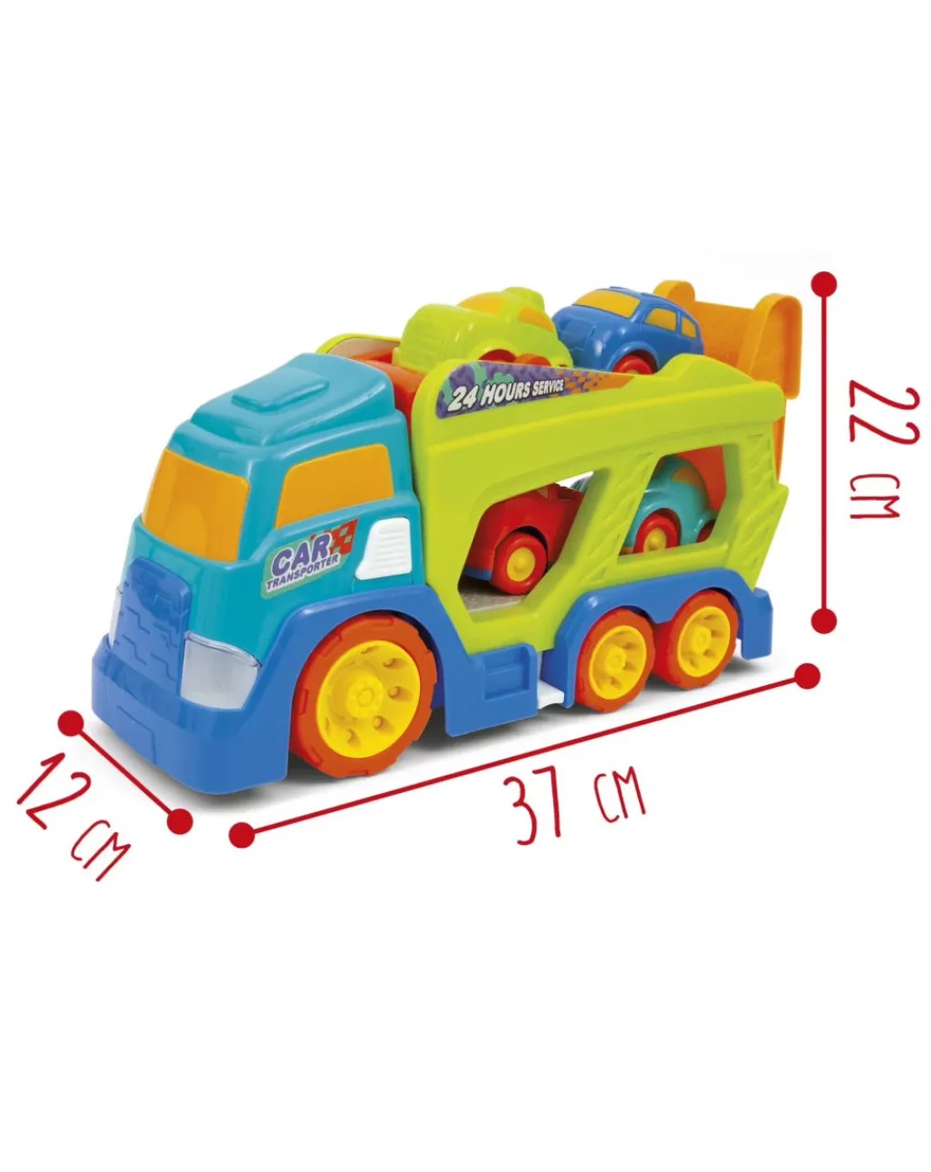 Baby Smile Giochi Primi Mesi-Transporter Truck Suoni E 4 Auto Incluse -