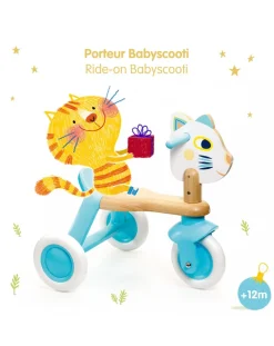 Djeco Cavalcabili E Primi Passi-Triciclo Gattino Babyscooti In Legno -