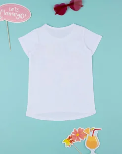 Prenatal Magliette E Camicie-T-Shirt Bambina Bianca Con Stampa Big Size