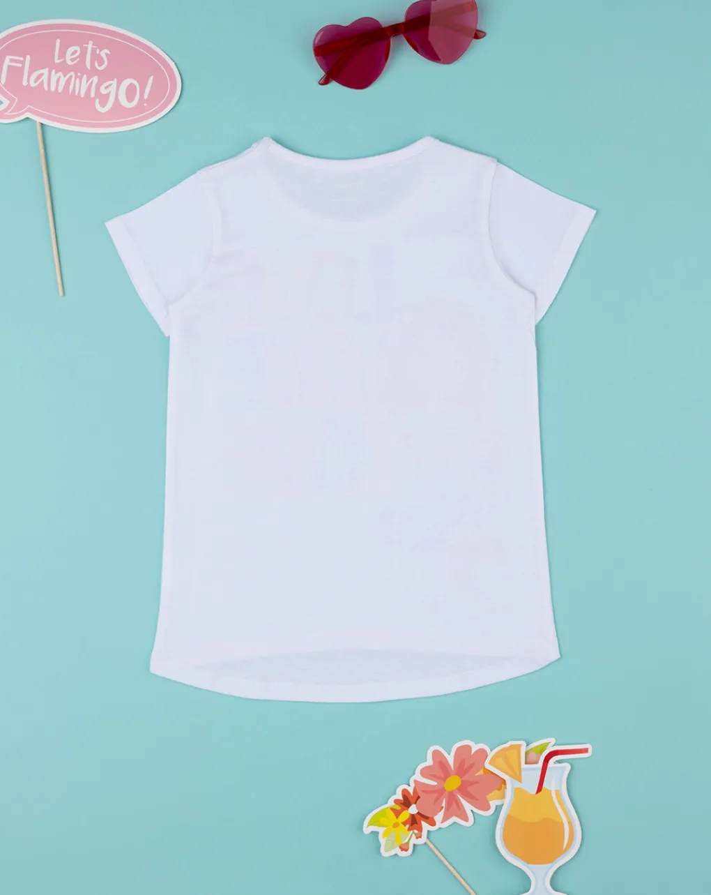 Prenatal Magliette E Camicie-T-Shirt Bambina Bianca Con Stampa Big Size