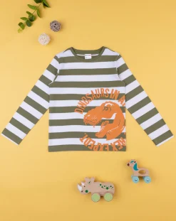 Prenatal Magliette E Camicie-T-Shirt Bambino Maniche Lunghe Rigata Grigia