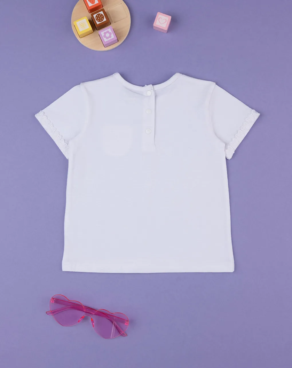 Prenatal Magliette Camicie E Body-T-Shirt Bianca Bimba Manica Corte Passamaneria