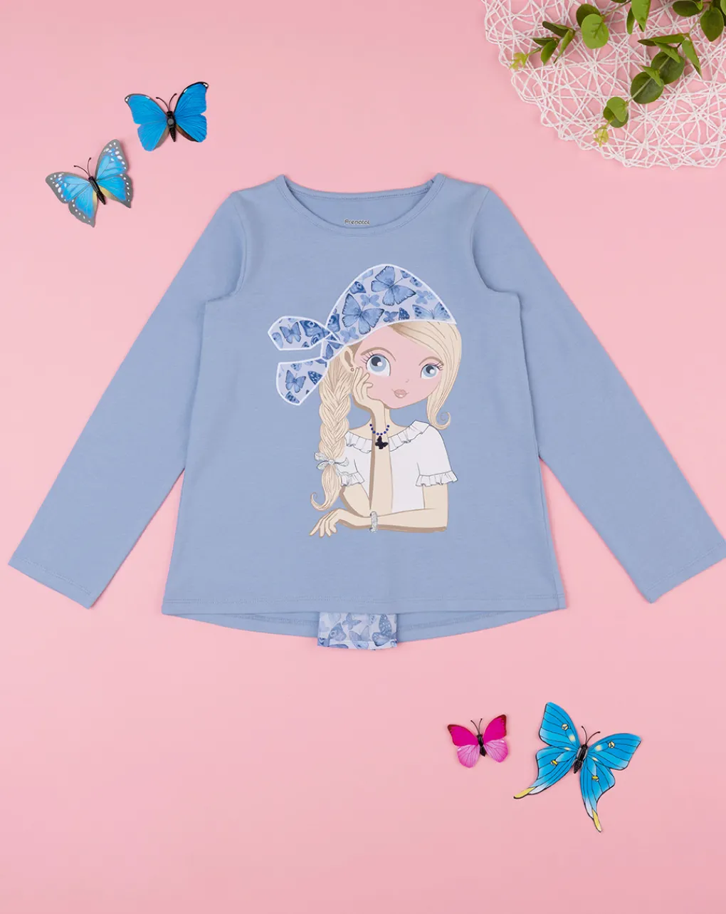 Prenatal Magliette E Camicie-T-Shirt Bimba Azzurra Con Inserto