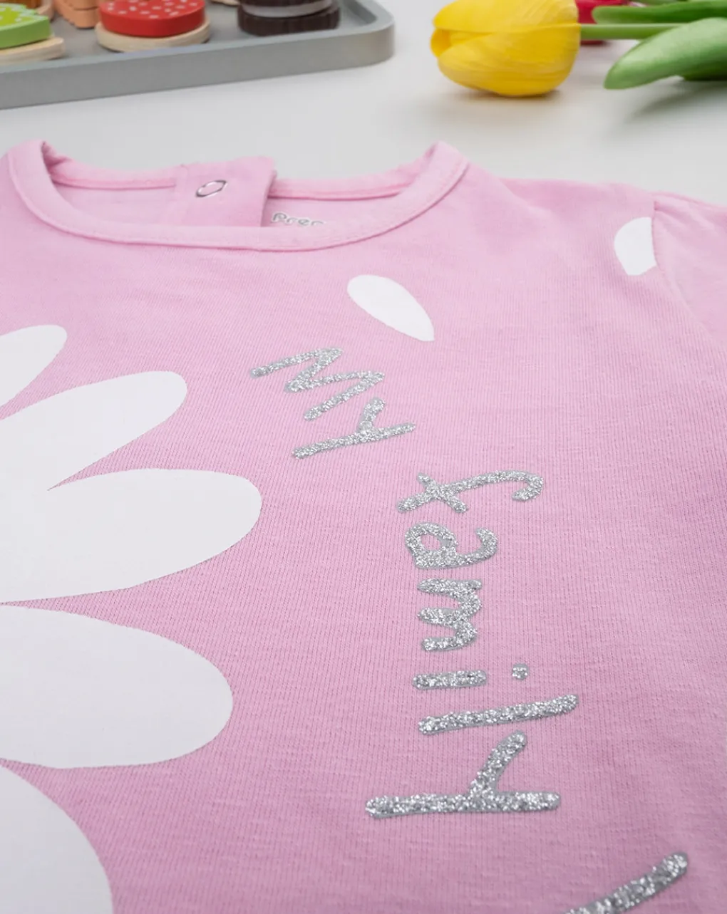 Prenatal Magliette Camicie E Body-T-Shirt Bimba "Fiori” Rosa