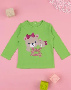 Prenatal Magliette Camicie E Body-T-Shirt Bimba Verde "Teddy”