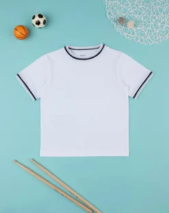 Prenatal Magliette E Camicie-T-Shirt Bimbo Bianca/Blu