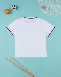 Prenatal Magliette E Camicie-T-Shirt Bimbo Bianca/Blu