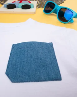 Prenatal Magliette E Camicie-T-Shirt Bimbo Bianco Con Taschino