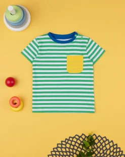 Prenatal Magliette Camicie E Body-T-Shirt Bimbo Rigata Bianco/Verde
