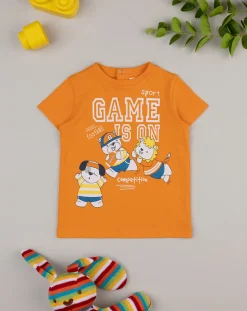 Prenatal Magliette Camicie E Body-T-Shirt Bimbo "Sport” Arancione