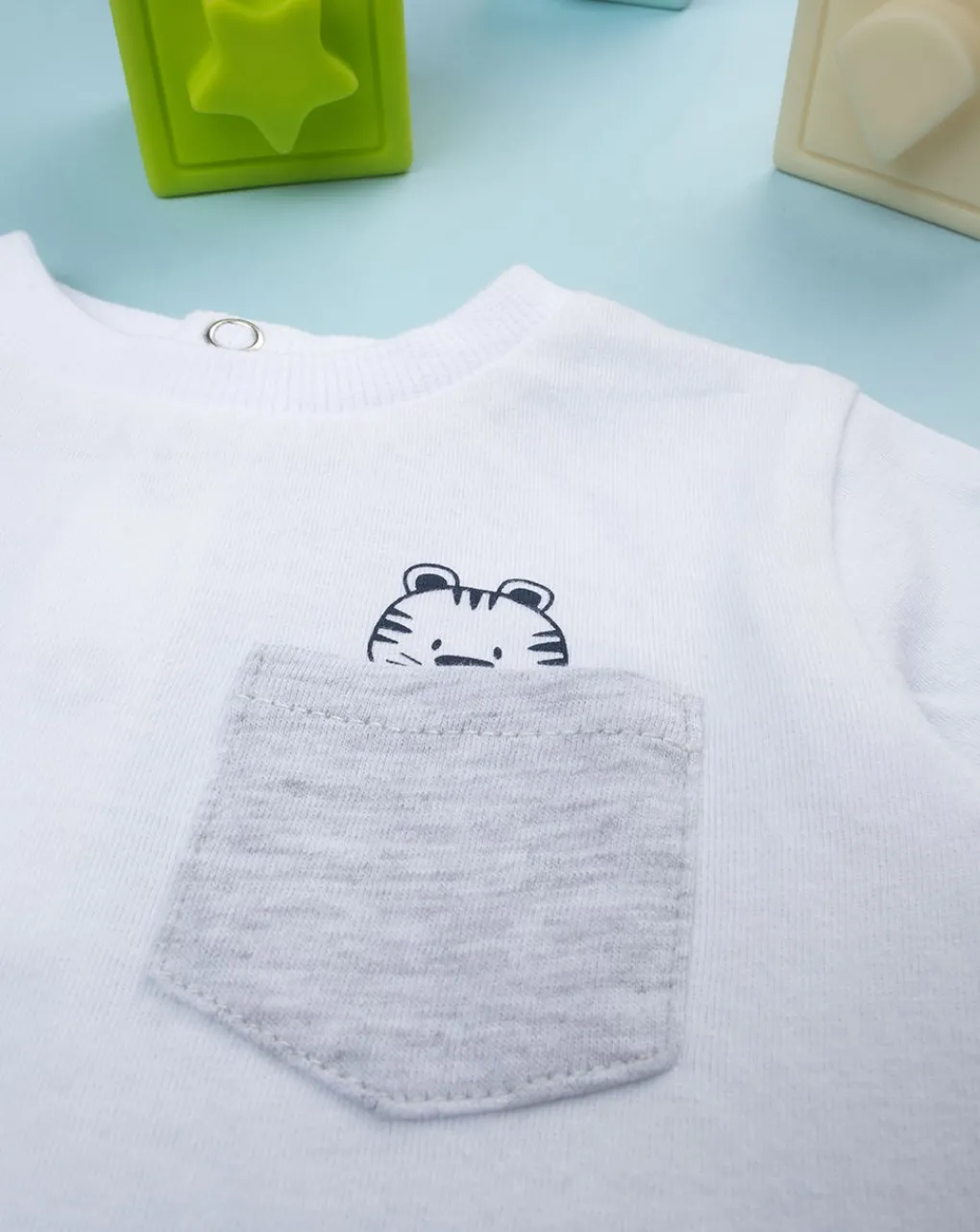 Prenatal Magliette-T-Shirt Jersey Bimbo Bianca/Grigia