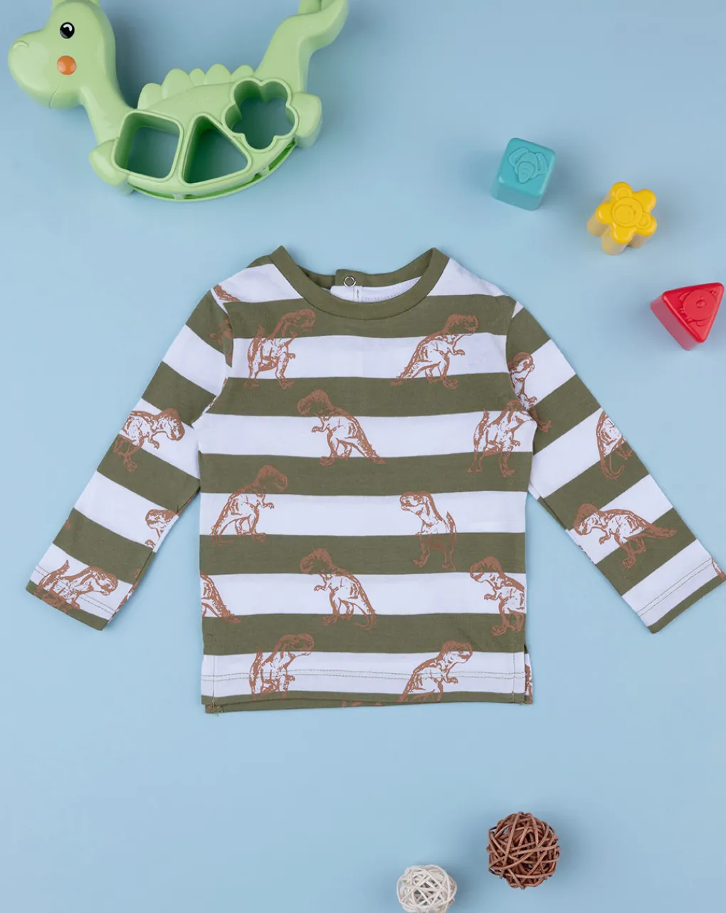 Prenatal Magliette Camicie E Body-T-Shirt Manica Lunga Rigata Bimbo "Dino”