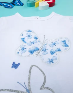 Prenatal Magliette Camicie E Body-T-Shirt Maniche Lunga Bimba In Jersey Soft Blue Oeko-Tex