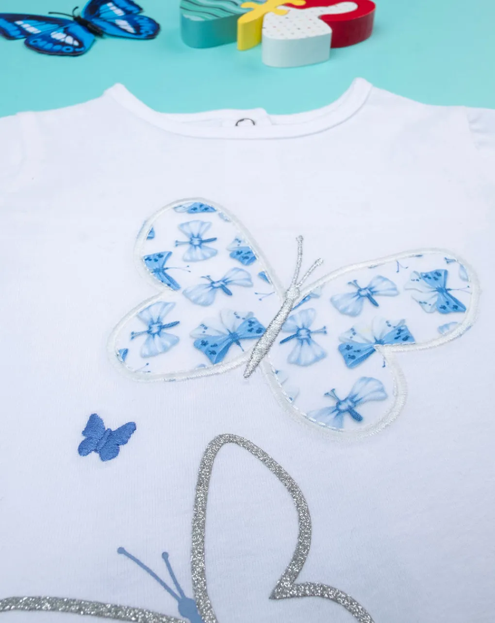 Prenatal Magliette Camicie E Body-T-Shirt Maniche Lunga Bimba In Jersey Soft Blue Oeko-Tex
