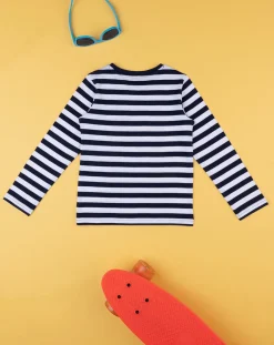 Prenatal Magliette E Camicie-T-Shirt Maniche Lunghe Bambino Rigata Blu