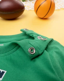 Prenatal Magliette Camicie E Body-T-Shirt Maniche Lunghe Bimbo Verde Con Stampa
