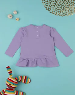 Prenatal Maglioni E Cardigan-T-Shirt Maniche Lunghe Bimba Lilla "Coniglietti”
