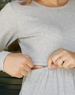 Prenatal T Shirt Allattamento-T-Shirt Premaman Allattamento Con Balze