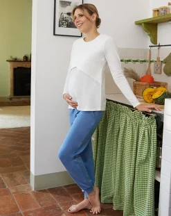 Prenatal T Shirt Allattamento-T-Shirt Premaman Allattamento Bianca