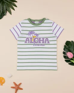 Prenatal Magliette Camicie E Body-T-Shirt Rigata Maniche Corte Da Bambino "Alhoa”