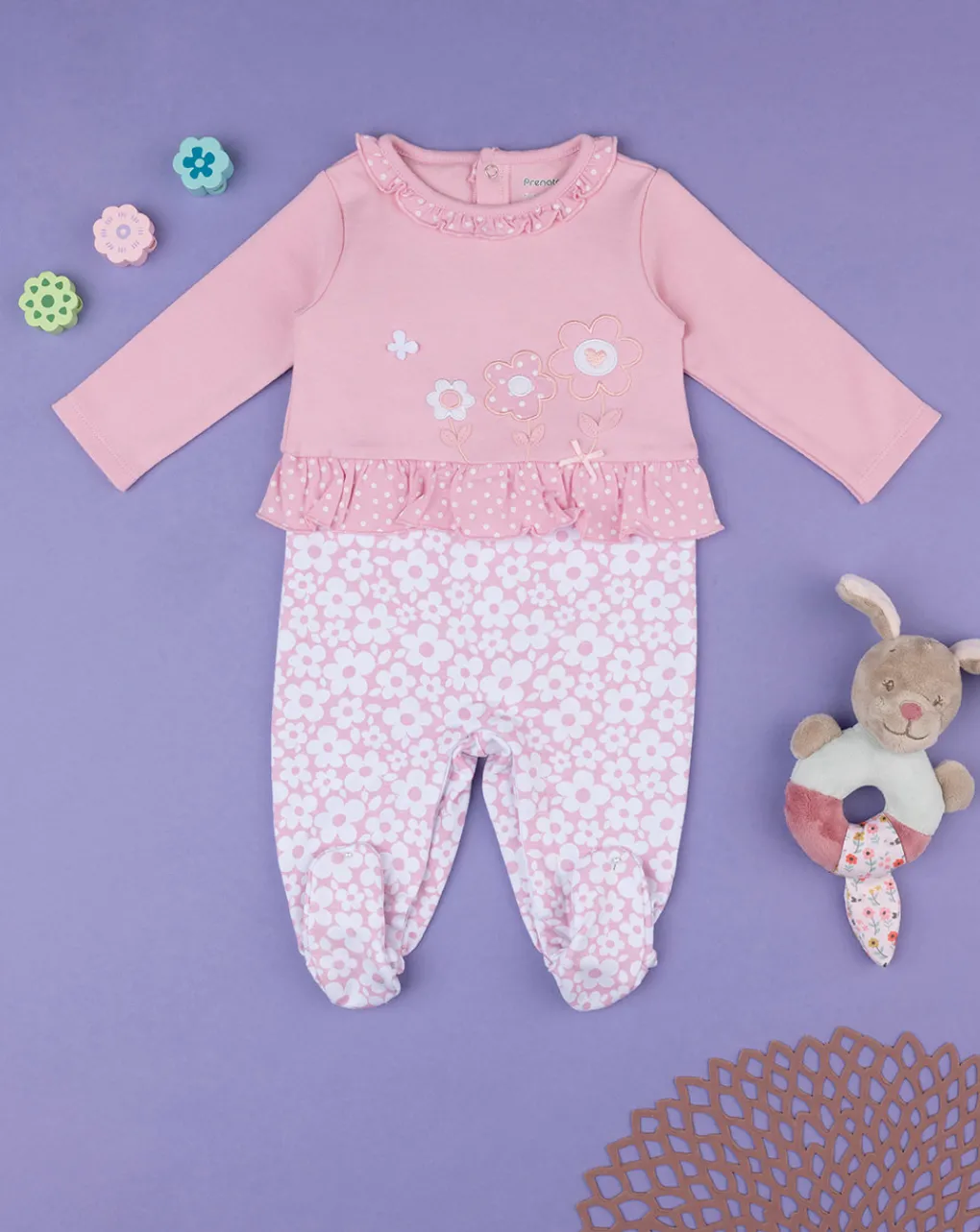 Prenatal Abiti Completi E Tutine-Tutina Bimba Bicolor Rosa/Panna