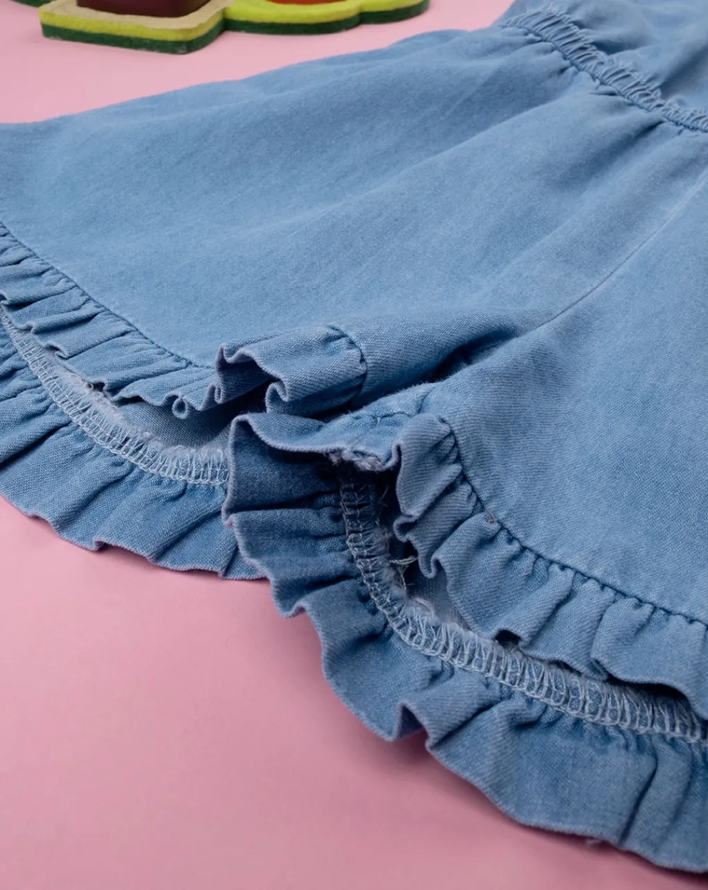 Prenatal Vestiti E Completi-Tutina Chambray Blu Denim Bimba