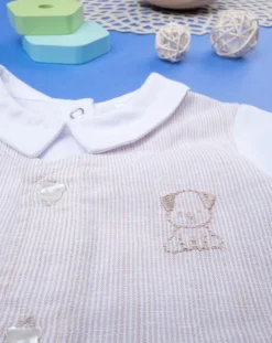 Prenatal Abiti Completi E Tutine-Tutina Lino Neonato Effetto Doppio Rigato