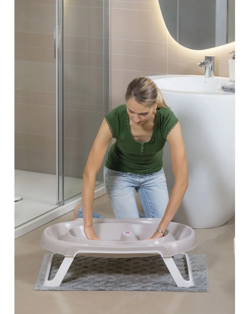 Okbaby Vaschette E Accessori-Vaschetta Pieghevole Onda Slim Azzurra 0-12 Mesi - Ok Baby