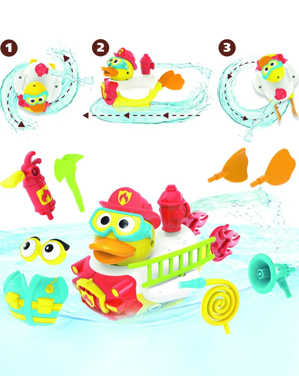 Yookidoo Giochi Primi Mesi-- Jet Duck - Firefigher